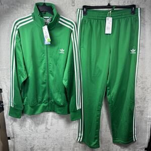 Adidas NEW Originals Firebird Tracksuit Jacket & Pant Set Mens Large Green/White